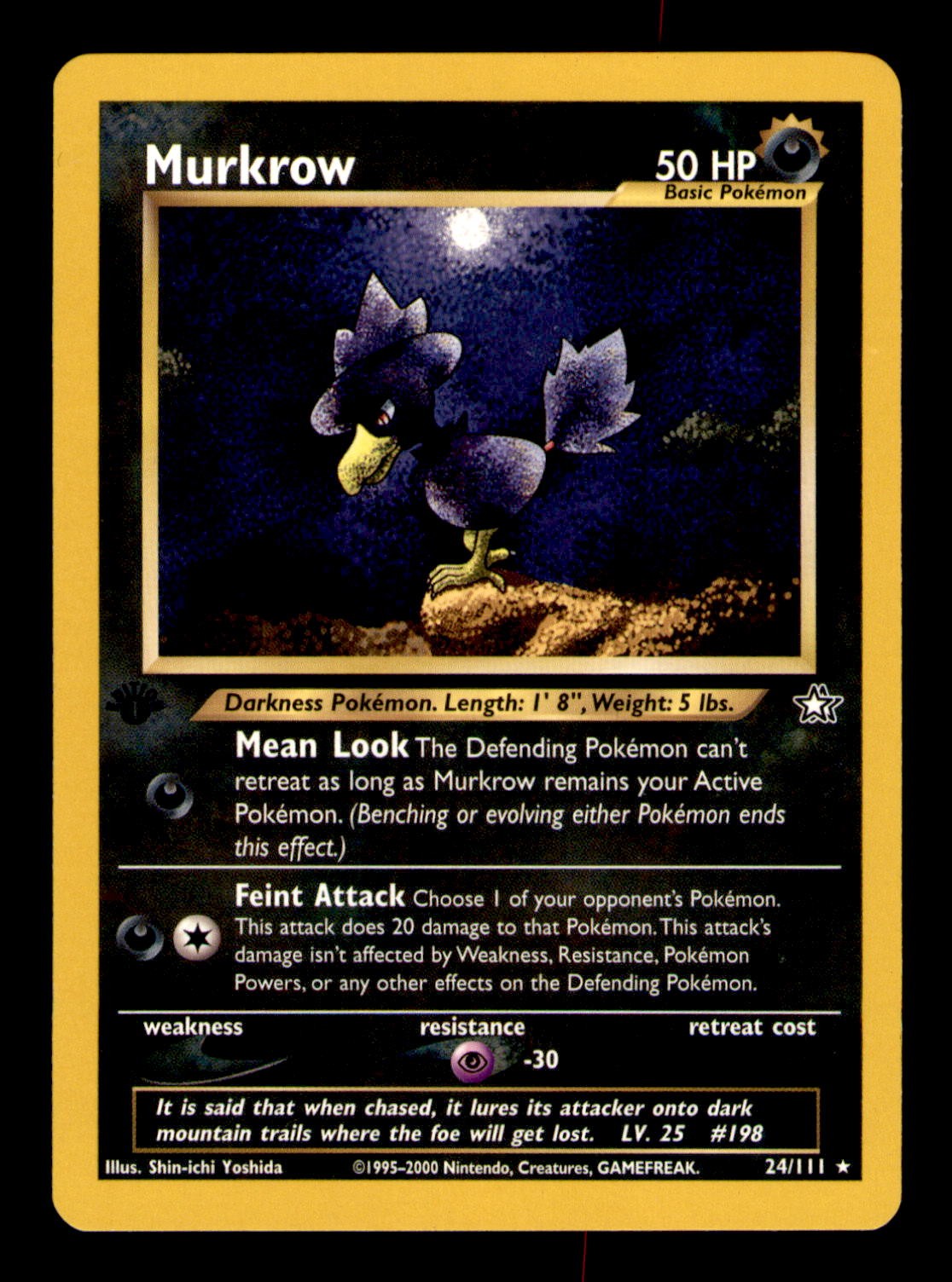 Murkrow 24/111 Rare Neo Genesis Pokemon 1st Edition Near Mint