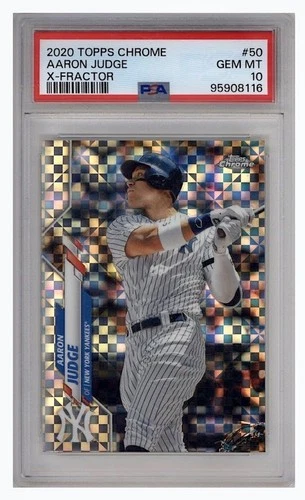 2020 Topps Chrome AARON JUDGE PSA 10 X-Fractor, Yankees ￼