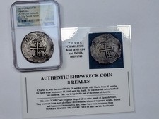 1667 DATED Cob 8 Reales SEVILLE HARBOR Wreck NGC VF Potosi Bolivia w/ COA *T157