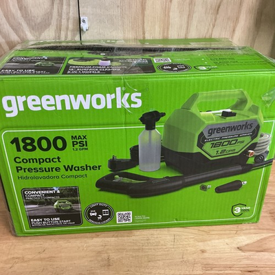 #ad New GreenWorks 1800 PSI Compact Cold Water Pressure Washer 1.2 GPM $65.00