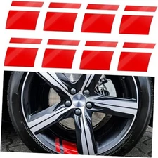 Tallew 8 Pcs Wheel Rim Decal Stripes Car Decals for 18-21 Inch Wheels Red