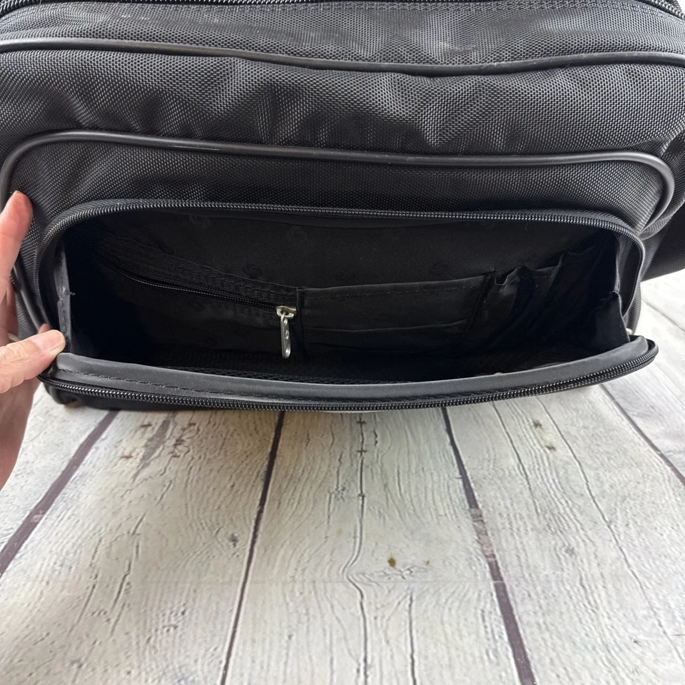 Samsonite Black Carry-on Bag, Messenger Laptop Briefcase, Collapsible EUC - Image 3 of 4