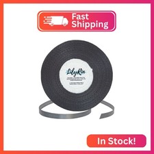 Charcoal Ribbon 1/4 Inches 36 Yards Satin Roll Perfect for Art, Wedding, Wreath,