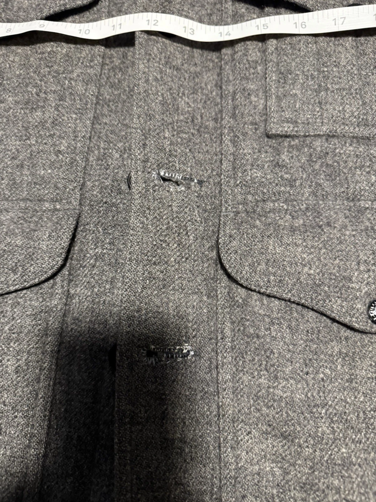 Filson Mackinaw Men's Wool Cruiser Jacket 42 44 Grey Style 110 80s Woolmark image 6