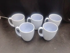 5 Corelle Coordinates Stoneware 11 oz Mugs Light Sky Blue