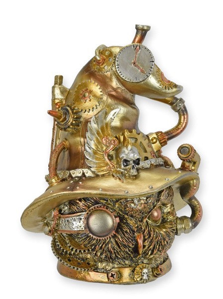 Steampunk-Figur Eule Aus Kunstharz Replikat Retro Design Dekoration-image