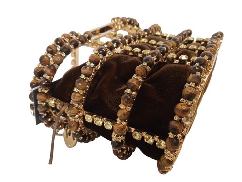 Mini Bolso de Mano Rosantica Holli Diletta Cuentas/Cristales Marrón/Dorado OS NUEVO RRP950 - Imagen 4 de 9