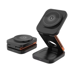 3 en 1 Chargeur compact sans fil 15W Station de recharge rapide Compatible avec iPhone