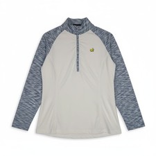 Magnolia Lane Tech Masters Top Womens Large White Blue Purple 1/4 Zip Golf