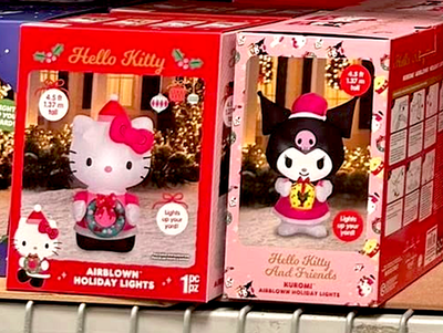 🔴 4.5FT LED SANRIO KUROMI & HELLO KITTY LIGHT UP CHRISTMAS
