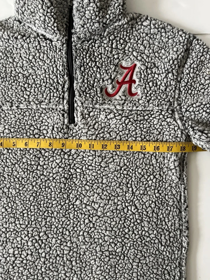Chaqueta Pullover Boxercraft Alabama Sherpa Mujer XS Gris 1/4 Cremallera Cuello Alto Acogedora Foto 4 de 4