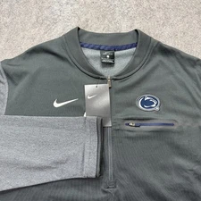 Penn State Nittany Lions Nike 1/2 Zip Pullover Men L Gray Performance