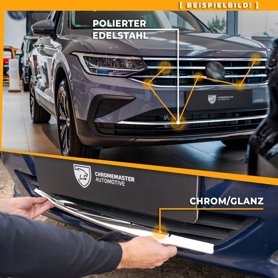 Juego para VW Caddy 2015-2020: molduras para rejilla radiador parachoques delantero Foto 4 de 4