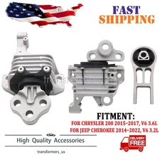 Complete 3x Engine Transmission Mount Kit For 2014-22 Jeep Cherokee 3.2L V6
