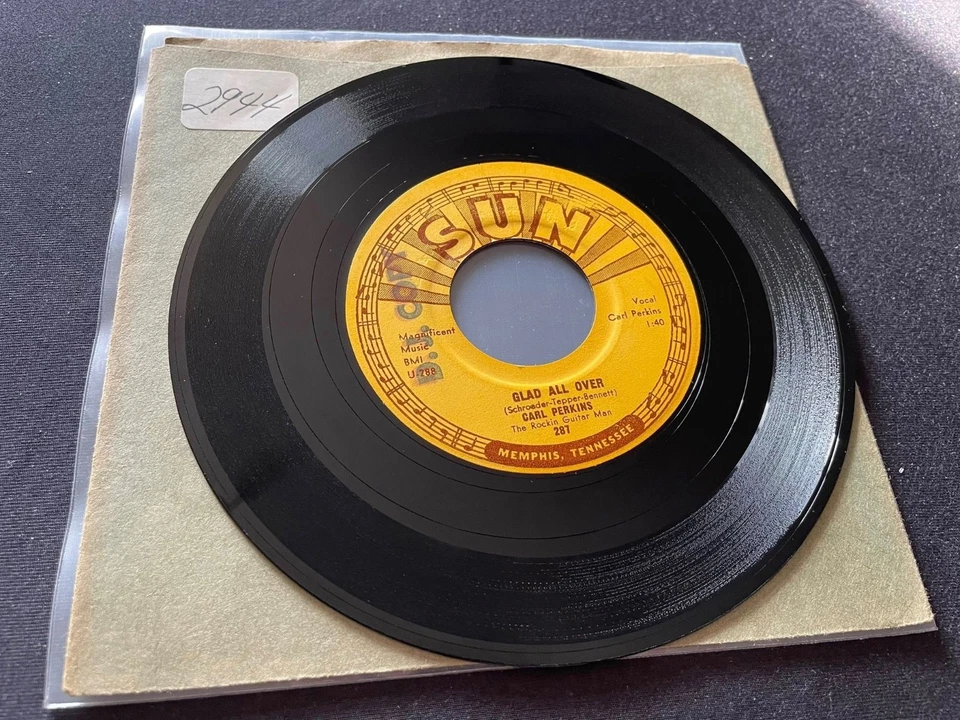 Carl Perkins Sun 287 DJ Copy Glad All Over / Lend Me Your Comb 45 rpm Orig 1957 - Bild 2 von 4