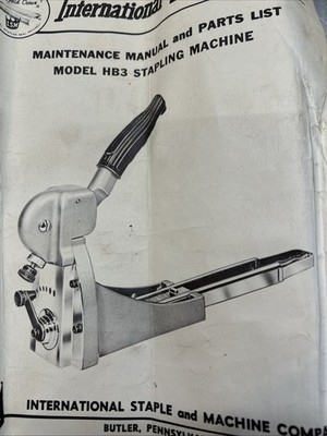 International Staple & Machine Co. HB5A56310 Hand Boxer Stapling Machine