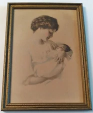 Bessie Pease Gutmann "MY DARLING" 1910 Hand-tinted Photogravure Hard to Find