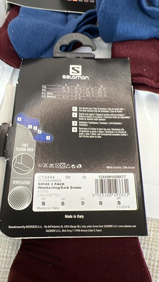 Paquete de 5 pares Salomon Running Sonic de 2 cada uno en total 10 pares Foto 4 de 4