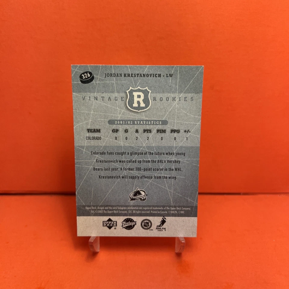 2002-03 Upper Deck Vintage Jordan Krestanovich #326 EX🦄 - Image 2 of 2