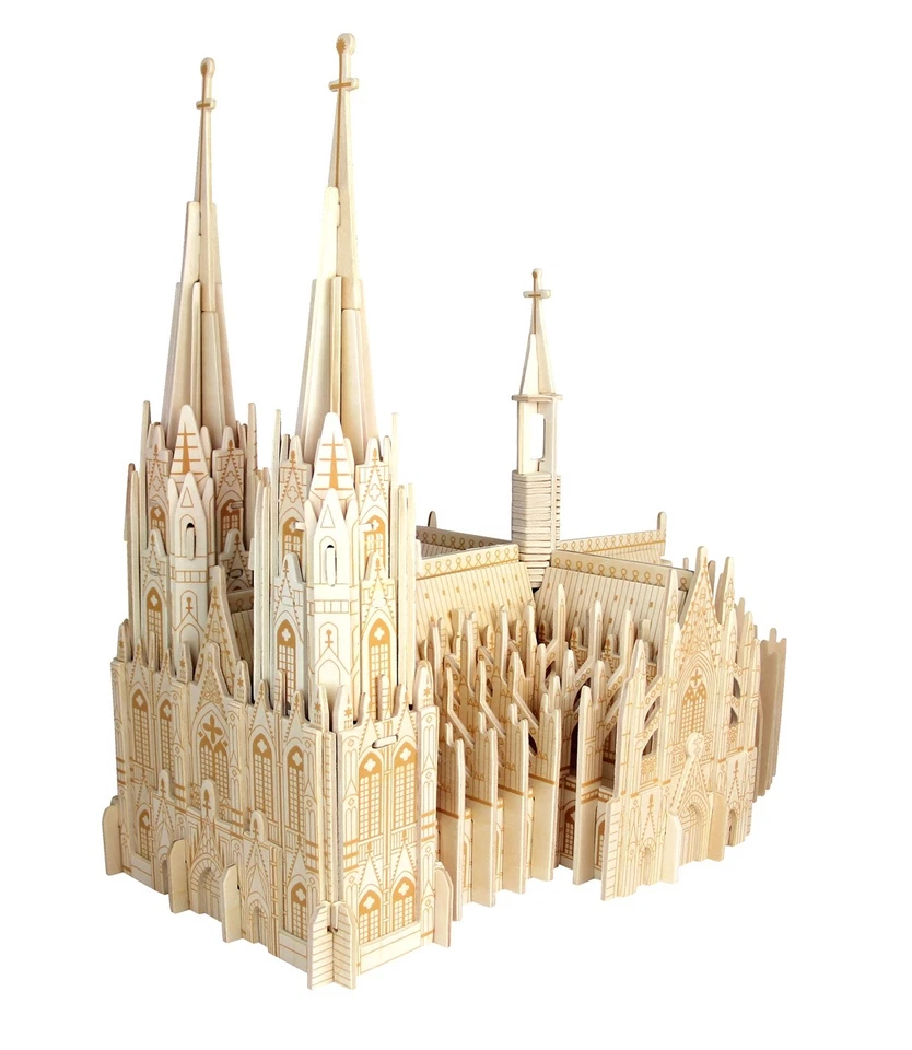 ETNA ILAWA Kölner Dom 3D Holzbausatz Holz Köln Sehenswürdigkeit Gebäude Steckpuzzle Bauwerk