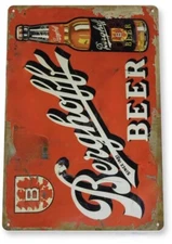 BERGHOFF BEER TIN SIGN BREWING BREWERY CHICAGO STEVENS POINT MIDWEST 1887 