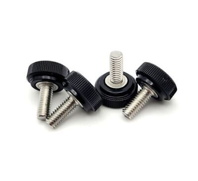 #ad 8 32 Knurled Thumb Screw Bolts with Round Black 1 2quot; Wide Knob 304 Stainless #8 $27.65