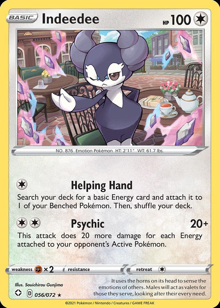 Pokemon Indeedee (56/84) Shining Fates LP REVERSE HOLO