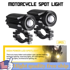 100W 10000LM LED Motorcycle Driving Auxiliary Spot Light Fog Lamp White+Amber H