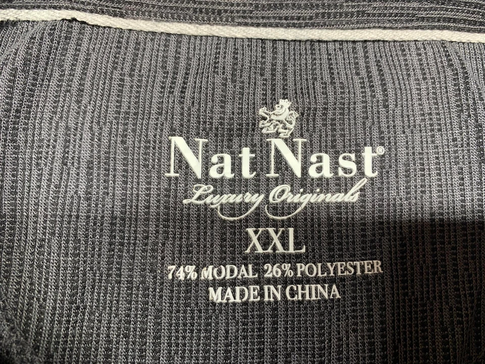 Nat Nast Mens Pullover Knit Short Sleeve Gray Modal Polyester Polo Shirt 2XL XXL - Image 4 of 4