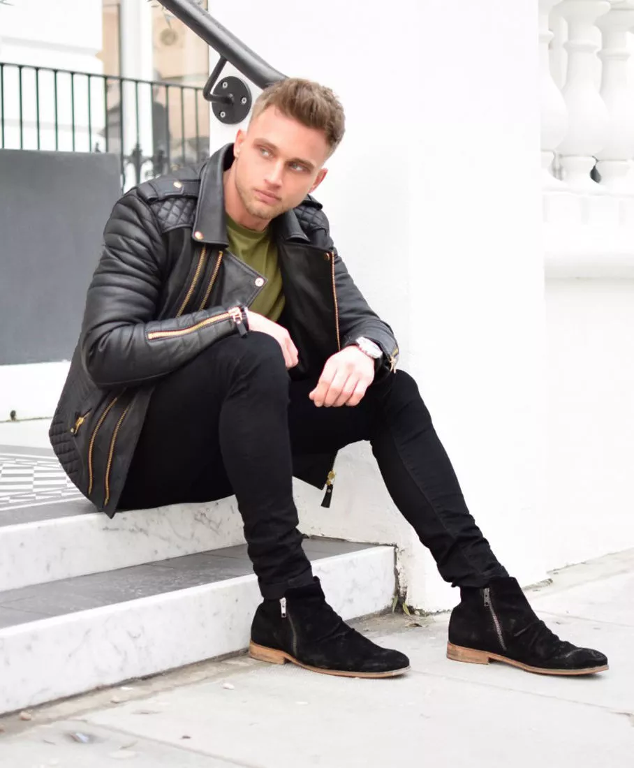 Mens slim fit shop quilted jacket