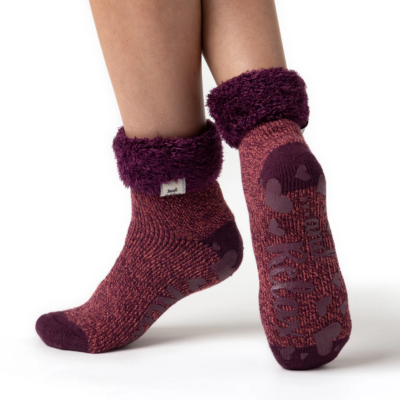 Calze Termiche Heat Holders Donna - Pantofole Slipper Socks, Morbide, Calde, Tog 2.34, Antiscivolo, Taglia 37-42 EU