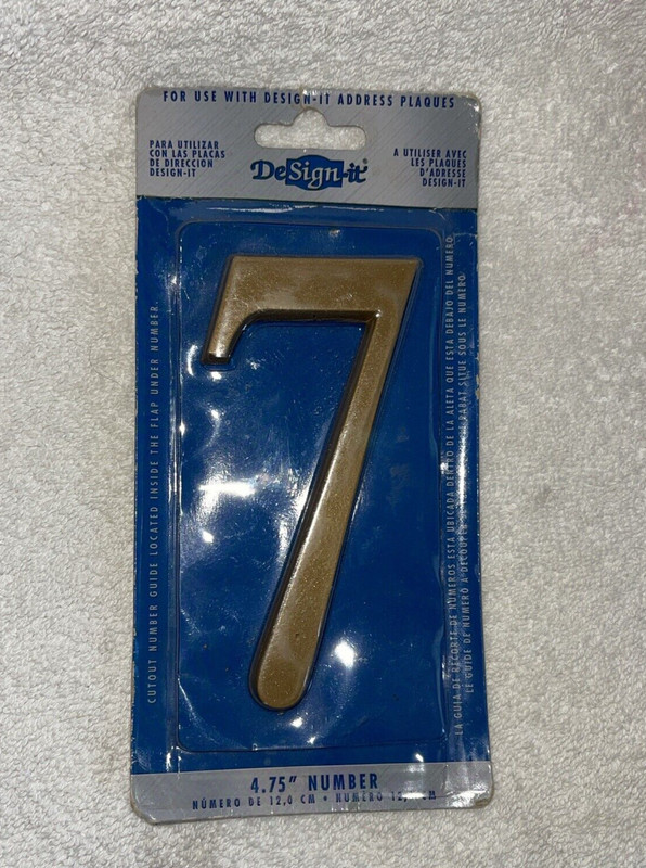 Design-it 4.75" Number 7 Gold By Whitehall Products Design It  # 7