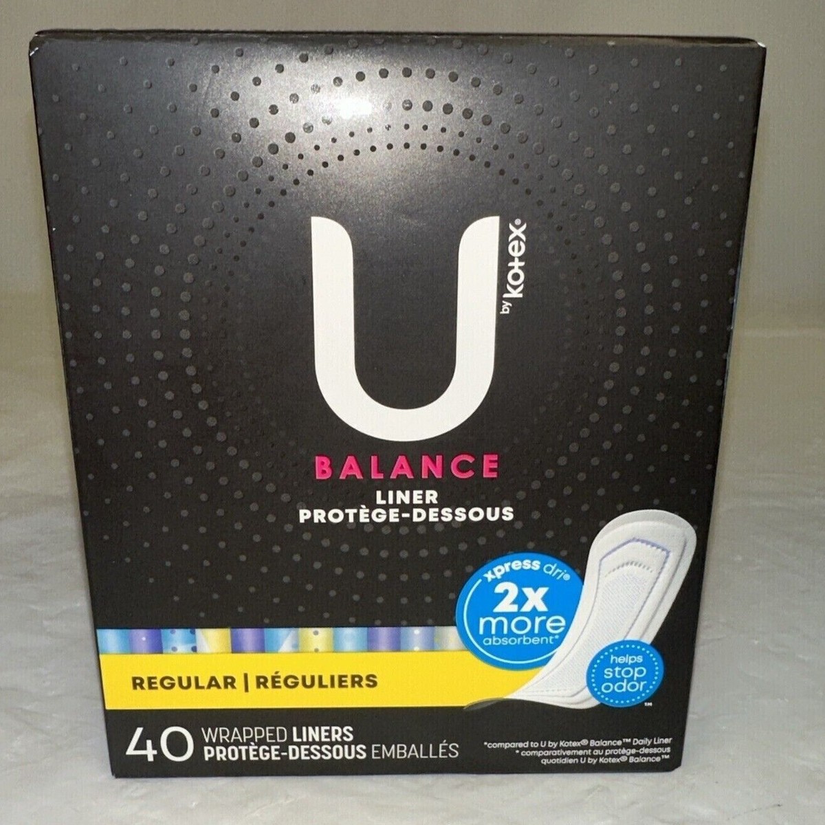 U by Kotex Balance Liner Regular 40 Count 2 packs bundle | eBay