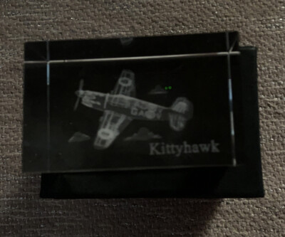 Crystal Visions Glas Briefbeschwerer Kittyhawk & Box Limited Edition