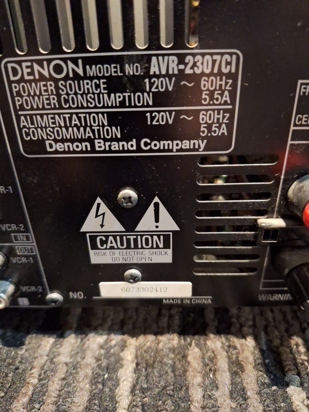 Denon AVR2307CI 7.1 CH Multi Zone Home Theater Receiver (Bulge On Top