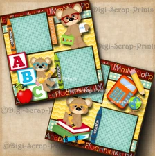 SCHOOL ~ PRESCHOOL~ 2 premade scrapbook pages layout boy girl DIGISCRAP #A0242