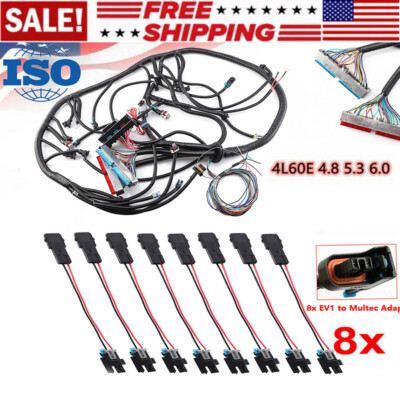 LS1 4L60E Wiring Harness For LS SWAP 4.8 5.3 6.0 Engine 97-05 DBC Drive by Cable