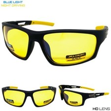 Wrap Around High Definition Blue Light Night Driving HD Yellow Lens SUN GLASSES