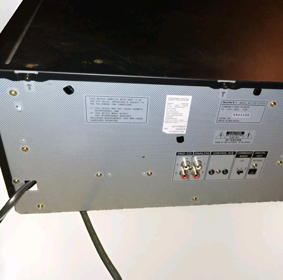 Sony CDPCX355 300 CD Changer Disc Mega Storage Parts or Repair eBay