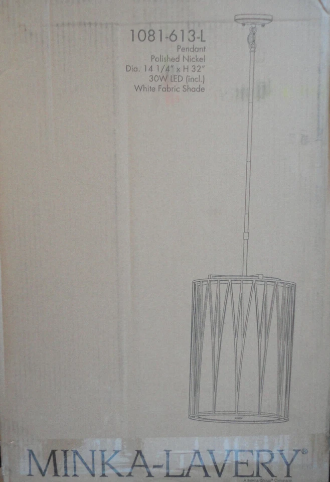 Minka Lavery Regal Terrace 14.25" LED 1-Light Polished Nickel Pendant Light - Image 2 of 3