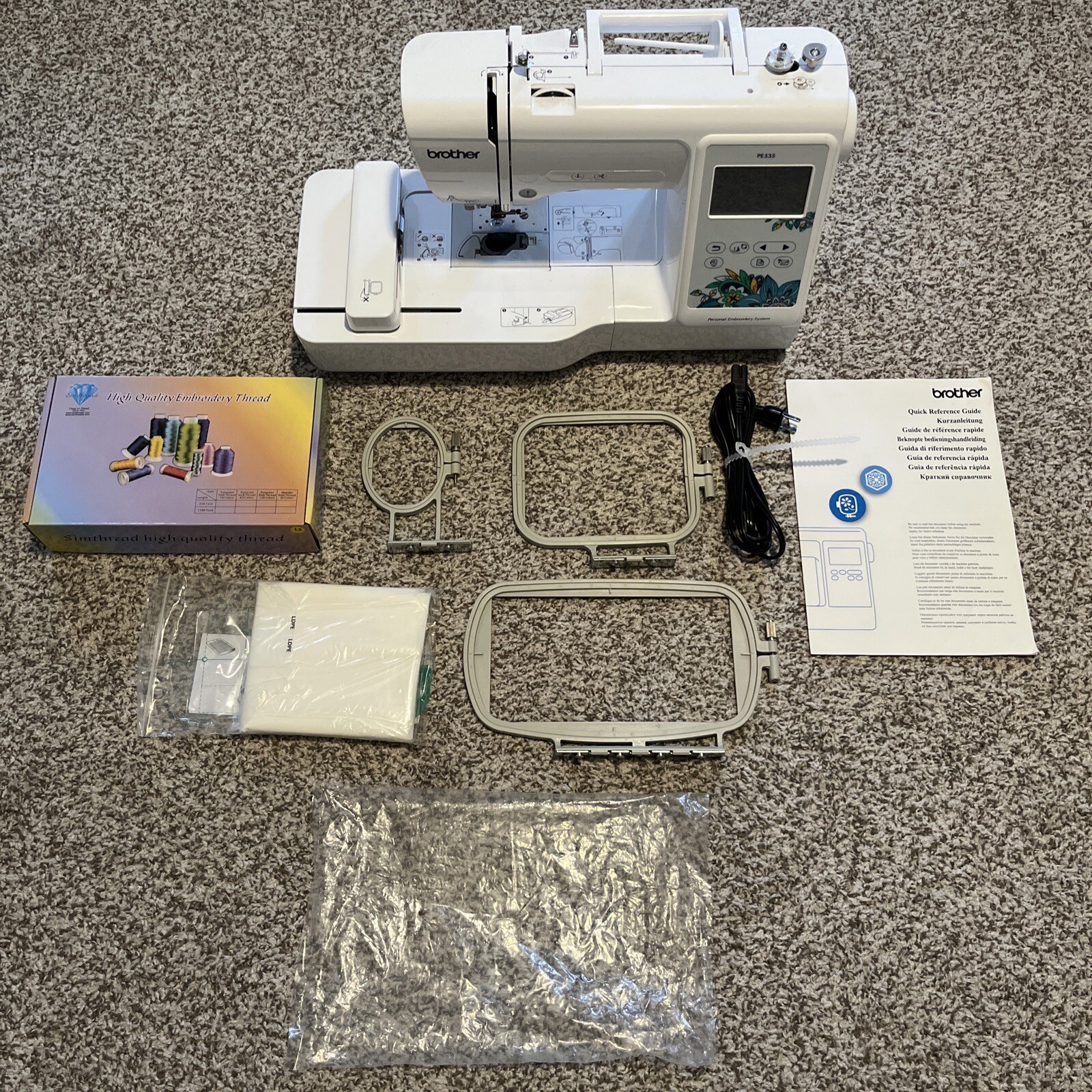 Machine - Full Embroidery Kit (hoops, Yarn And Manual)