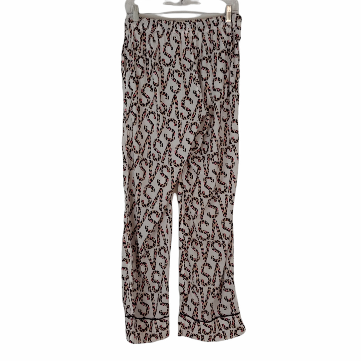 Victoria's Secret Pajama Pants VS Initials Cream Blac… Gem