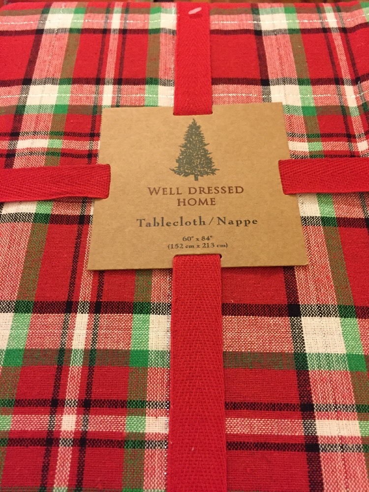 well dressed home christmas tablecloth Well Dressed Home Christmas PLAID RED GREEN Metallic SILVER Tablecloth  60x84 NEW