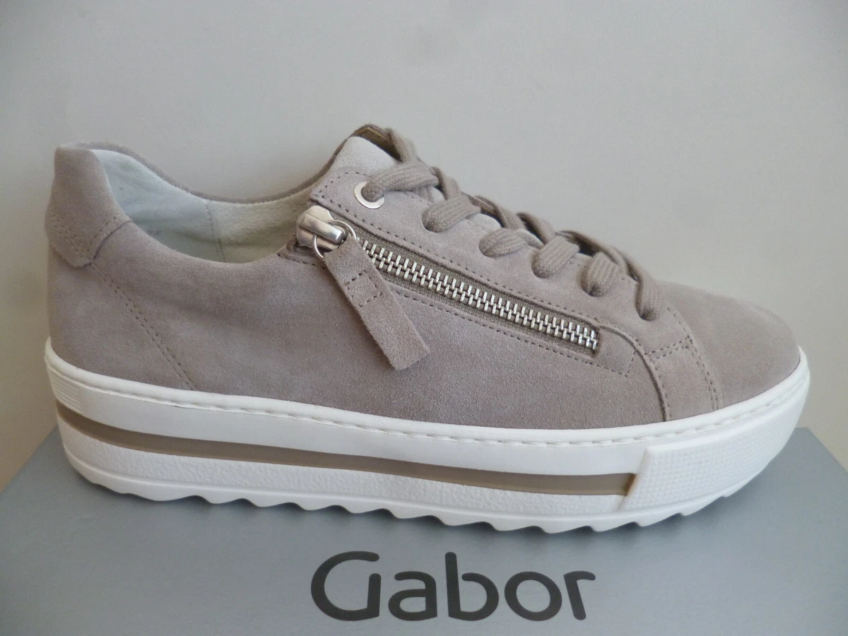 Gabor Sneaker Basse Donna Modello 73.220 - Vernice Nera, Tacco Piatto 5 Cm, Chiusura Con Zip, Larghezza Normale - 2
