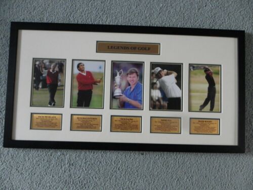 "Juego de 5 fotos enmarcadas de Legends of Golf cada una con detalles debajo talla 29""x15,25" - Imagen 1 de 7