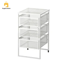IKEA LENNART Rolling Drawer Unit With Casters White Frame And Glasslike Drawers