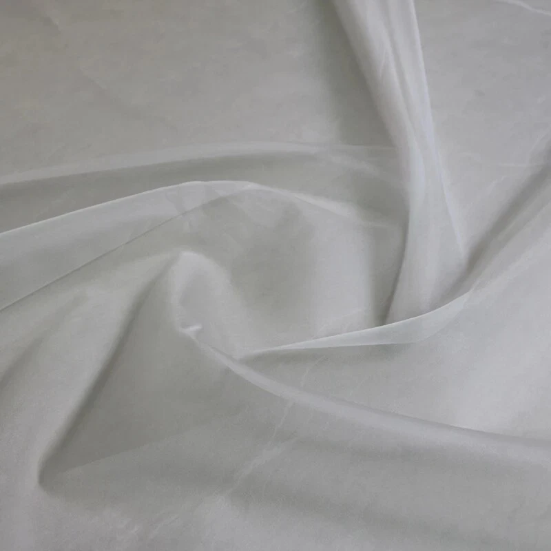 39 Inch X 45 Inch Natural White Mulberry Silk Organza Fabric Gauze Wedding - Image 4 of 4