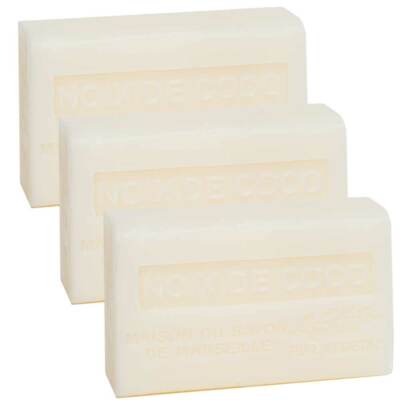 Französische Seife, Kokos mit Bio Sheabutter, Savon de Marseille 3 x 125g Riegel