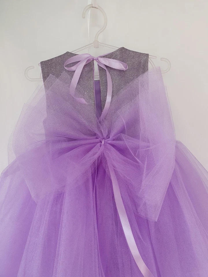 Длиное платье для девочки-цветочницы, свадебное платье для подружки е, п Foto 3 de 4