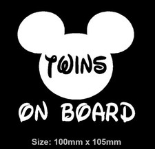 Twins on Board Baby Sticker Decal Vinyl JDM Disney Baby Sign Funny